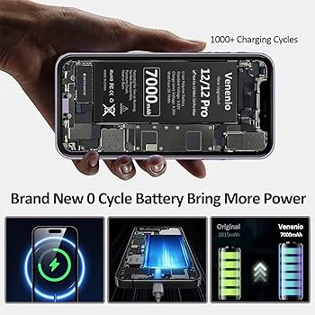 Amazon.com: Venenio Battery for iPhone 12 Pro, [7000mAh] 2024 New